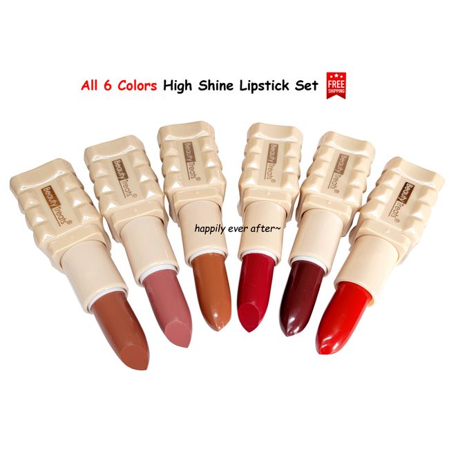 Beauty Treats High Shine Lipstick Set - All 6 Color Lipsticks, NEW & US STOCK