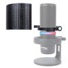 SUNMON Mic Pop Filter Windsrceen,Compatible with HyperX QuadCast2, Double Layered Wind Pop Screen with Flexible 360° Gooseneck Clip Stabilizing Arm