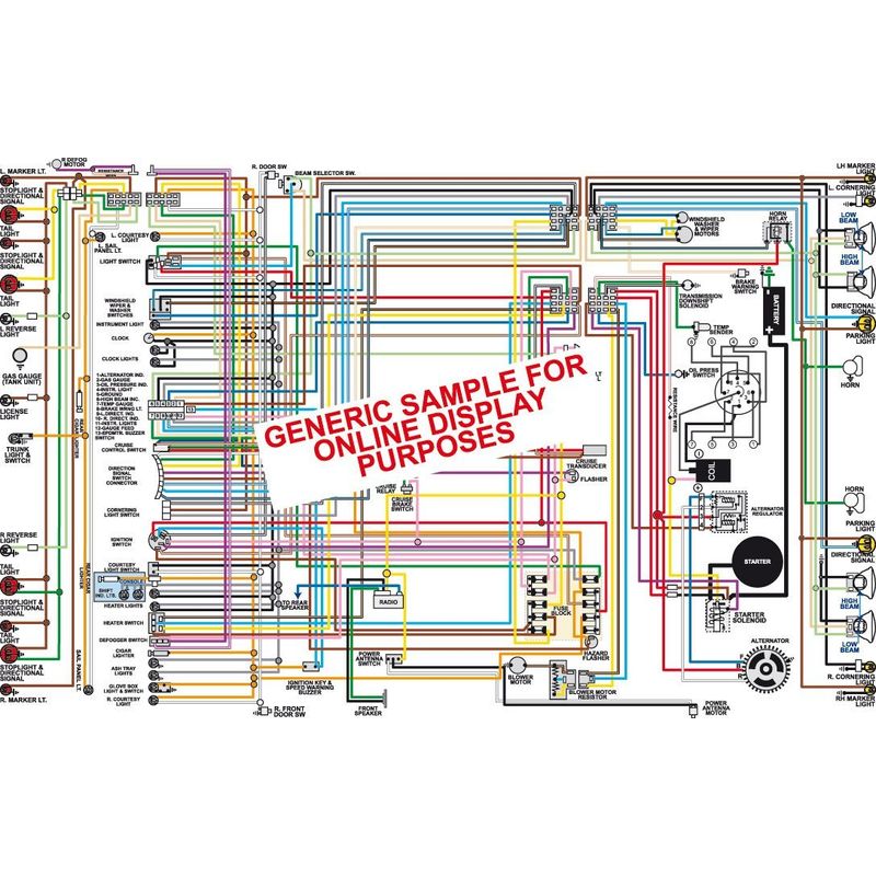 Classic Car Wiring - Full Color Laminated Wiring Diagram Fits 1963