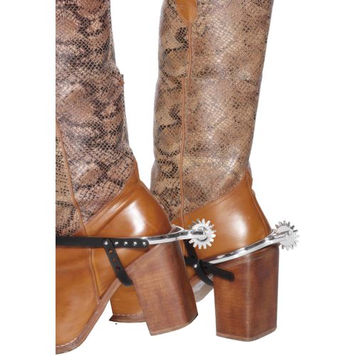 Smiffy's Spurs Straps - Silver with Black