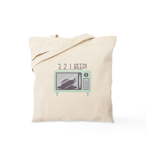 CafePress Microwave Oven Chicken Dinner Tote Bag Reusable Natural Beige Canvas Shopping Bag
