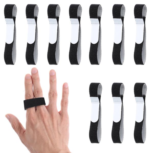 JIYIN 10 Stück Trigger Finger Schiene, Bandage Finger Verstellbare Fingerbandage Fingerschutz Finger Klammer Schiene für Mittelfinger Ringfinger Kleiner Finger