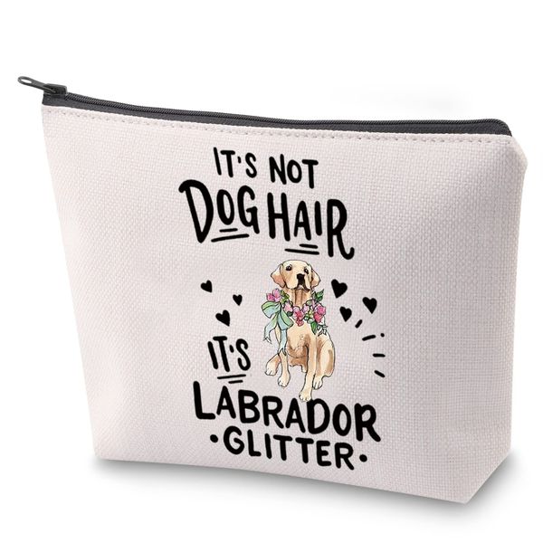 Labrador Hunde-Kosmetiktasche "It's Not Dog Hair It's Labrador Glitter Make-up-Tasche mit Reißverschluss Labrador Mama Mom Survival Kit, Labrador-Glitzer, Nein