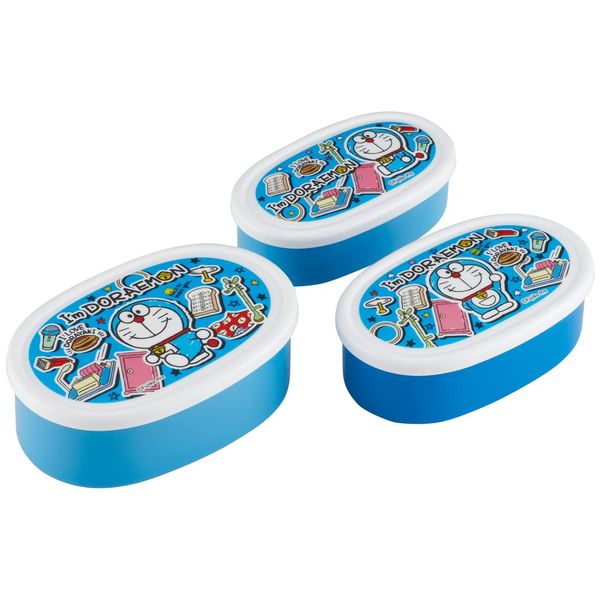 Skater SRS3SAG-A Doraemon Bento Box, Stickers, 30.9 fl oz (860 ml), Set of 3, Sealing Containers, Storage Containers, Made in Japan