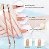 Cuticle Pusher Set Stainless Steel Double Ended Nail Gel Polish Remover Triangle Cuticle Peeler Scraper Manicure Tools for Fingernails and Toenails 3 Pieces (Rose Gold)