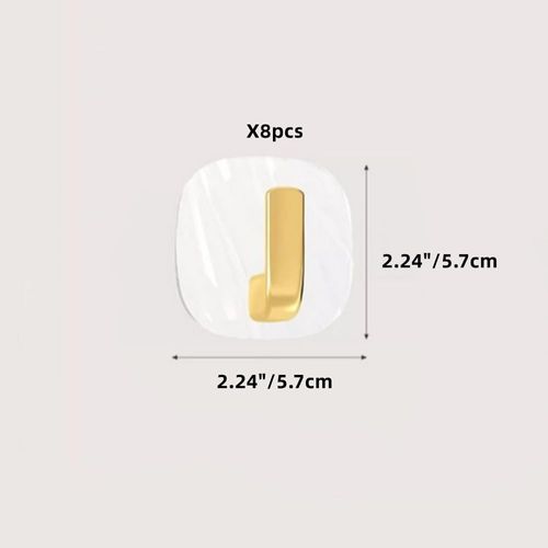 XZJMY 8Pcs Self Adhesive Hooks Acrylic Storage Hooks Bathroom Sticky Hooks for Bathroom Kitchen,Cabinet Doors,Entryway