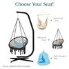 Best Choice Products Metal Hanging Hammock C-Stand for Chair/Weather-Resistant Finish, Offset Base - Stand Only - Black