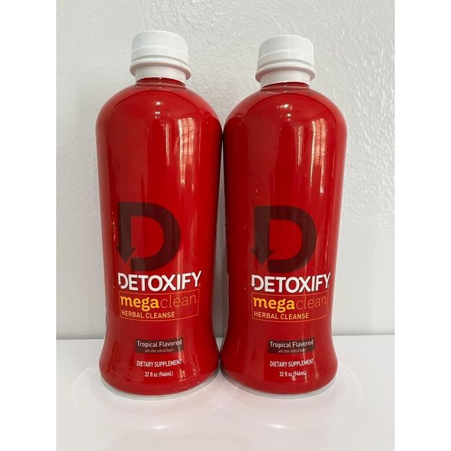 2 PACK! Detoxify MEGA-CLEAN Detox -Body Cleanse Herbal Cleanse- Tropical Flavor