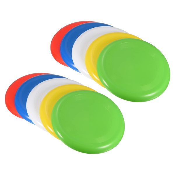 PATIKIL 10pcs 23cm Flying Disc Outdoor Play Training Colorful Soft Flyer Disc for Beach Lawn Park Camping Game Yellow/Blue/Green/Red/White