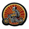 Embroidered Sunset Skeleton Motorcycle Iron on Patch