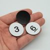 Plastic Engraved Numbered Tags Number Discs Without Hole Round (0-50, White)