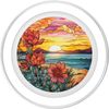 Sunset & Flowers Stained Glass PopSockets MagSafe PopGrip for iPhone