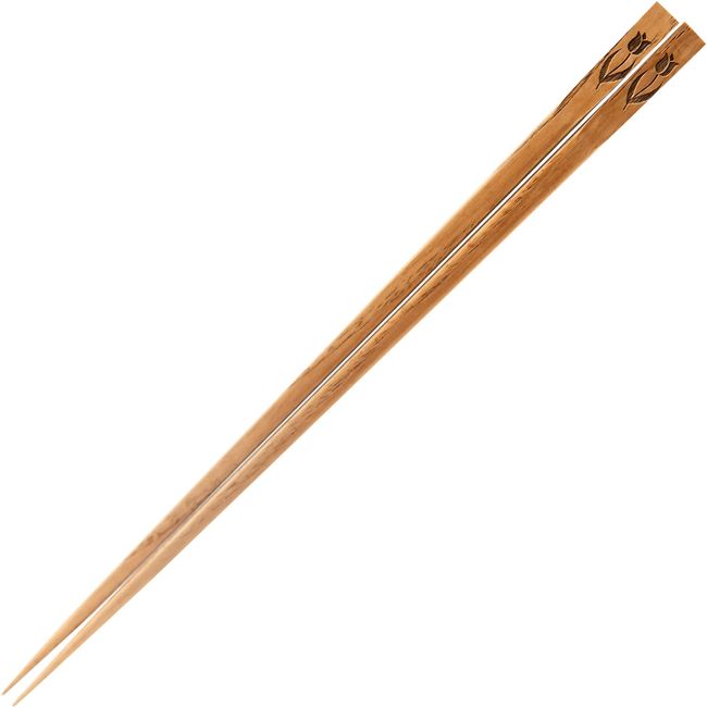 Yaksell Chopsticks, Wooden, 11.8 inches (30 cm), Natural Wood, Retro Tulip