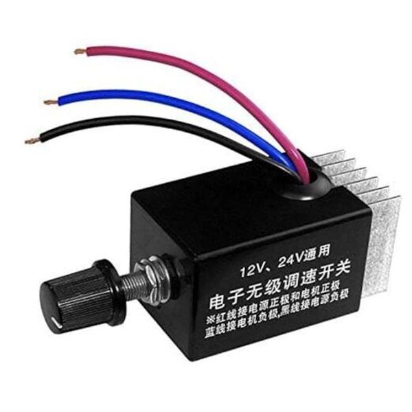 DC Motor Speed Controller Universal DC 12V 24V 10A Electronic Stepless Speed