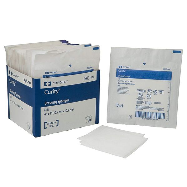 Sponge Dressing Excilon Poly / Rayon 6-Ply 4 X 4 Inch Square