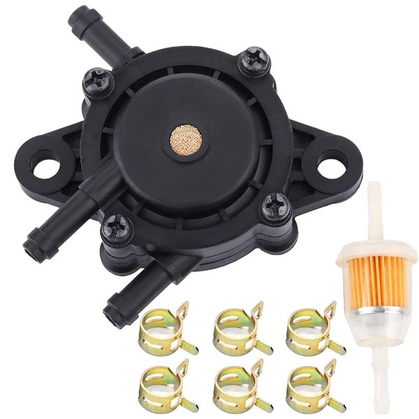 KOSIDA Replace Fuel Pump 691034 692313 Briggs 808492 597338 Kohler 17hp-27hp For Lawn Mower Tractor Golf Cart Engine and Kawasaki Cub Cadet Craftsman Starter Vacuum Fuel Pump (A Set)