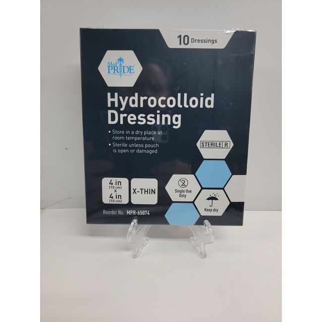 MED PRIDE Hydrocolloid Dressing 4 X 4 Thin Pads 10 Dressings EXP 02/24/2025  NIB