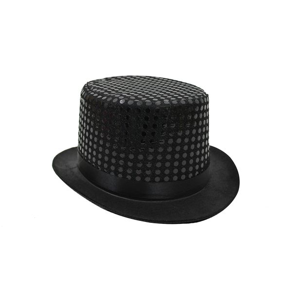 Black Sequin Top Hat - Ring Master Top Hat