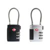 TSA Approved Combination Lock with Cable - Durable & Versatile Security for Suitcases, Backpacks, Gym Lockers, Backpack, Small Padlock for Travel Essentials (Black+Silver)