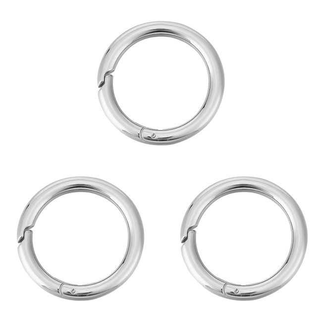 UNICRAFTALE 3Pcs 30mm Spring Gate Rings 316 Stainless Steel Snap Clasps Round Carabiner Clips Snap Hooks Metal Spring Keyring Buckle Clasps for Bag Purse Shoulder Strap Key Chains