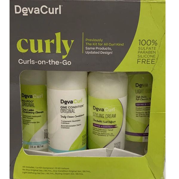 DevaCurl Curls On The Go Kit CURLY Set of 4 Travel Size new
