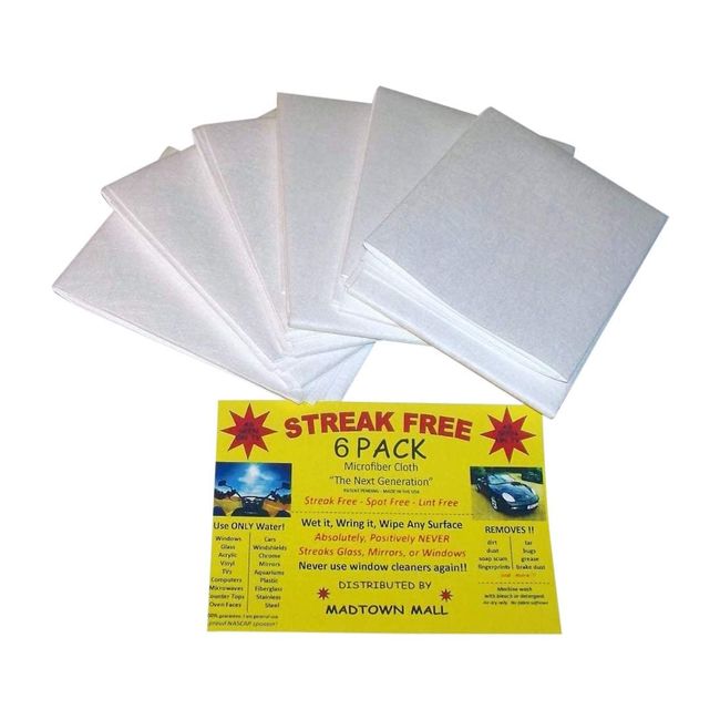 Streak Free Microfiber Cloth “As Seen on Tv” 6 Pack