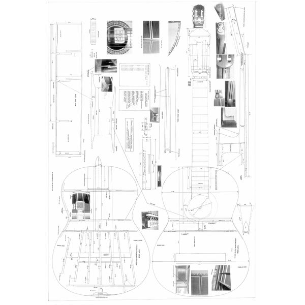 Masuru Kohno Classical Guitar Plans - Full Scale Drawings, for Making This World Class Guitar