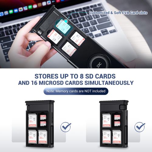 JJC SD/TF Card Reader with Cable Card SD/TF Holder, First Aid Kit Case for Travel or Outdoor, Multi Charging with USB-C 3.1 Cable with USB-A & Light & Micro USB and OTG Adapter Convertor Kit