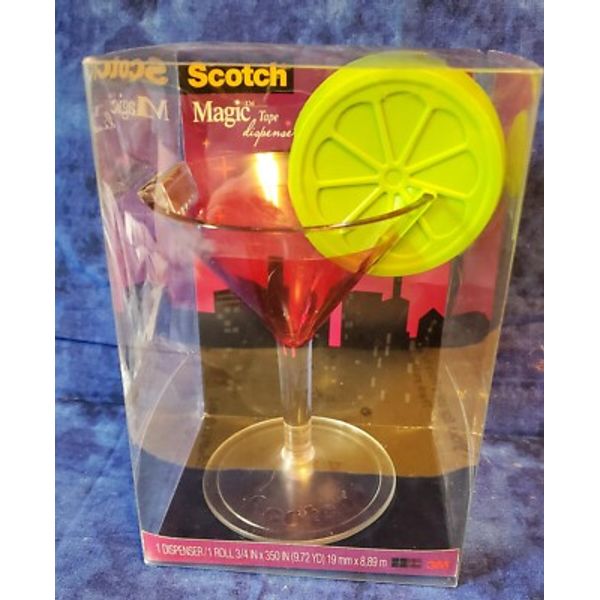 Scotch Tape Dispenser Pink Martini/Cosmopolitian Cocktail with Lime -New Box