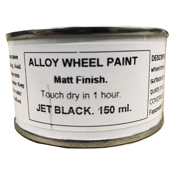 1 x 150ml Matt Black Alloy Wheel Paint