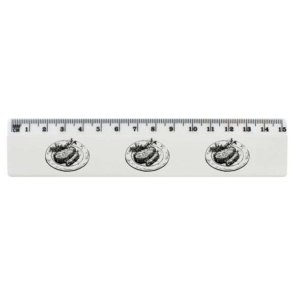 'steak' 15cm (6 Inch) White Plastic Ruler (RL00076097)