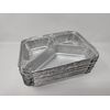 8 x 3 Compartment Aluminium Foil Rectangular Roasting Oven Baking Dish Tray BBQ 22x17x4cm 990cc