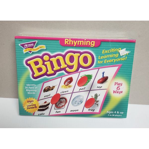 Rhyming Bingo Learning Game T-6067 Trend Enterprises NEW SEALED