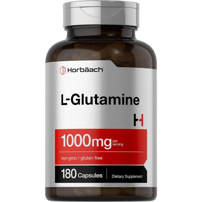 L Glutamine Capsules | 1000Mg | 180 Count | Pre and Post Workout | Non-Gmo, Glu