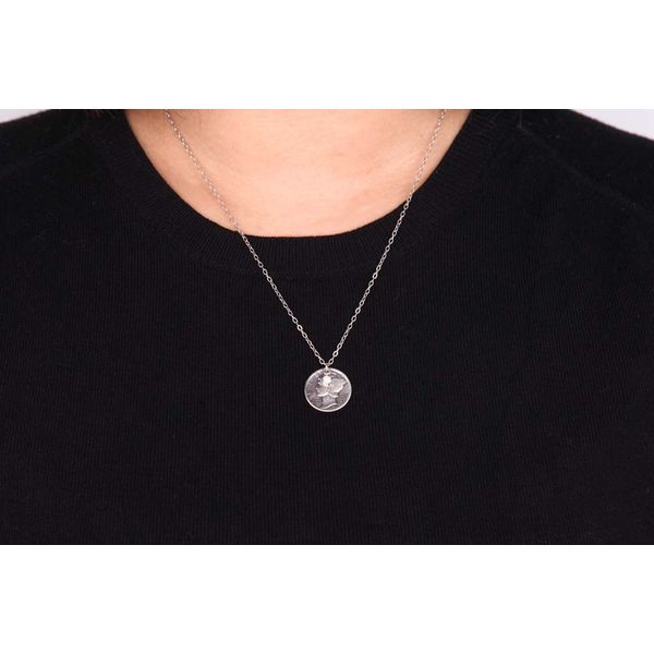 Mercury Dime Silver Coin Necklace SILVER