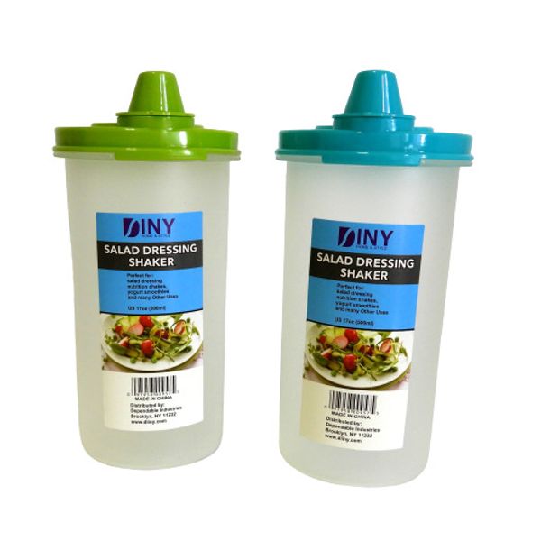 Set of 2 Smoothie Shakers Salad Dressing Nutritional Juices 500ml 17 Ounce Mixer