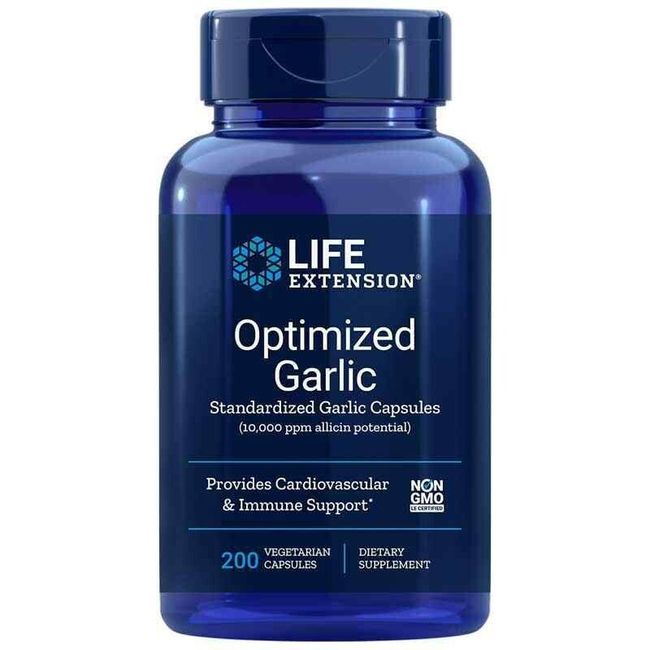 Life Extension Optimized Garlic 1200mg Allicin 10,000ppm 200Caps Non GMO