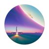 Rocket Space Ship Liftoff Flying Alien Planet Farben Violett PopSockets mit austauschbarem PopGrip