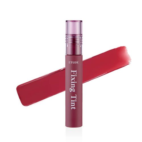 Etude House Tinta Fissante 4g | Rossetto liquido a lunga durata, altamente pigmentato, Lip Stain, Waterproof, finitura opaca leggera, copertura totale (#07 Cranberry Plum)