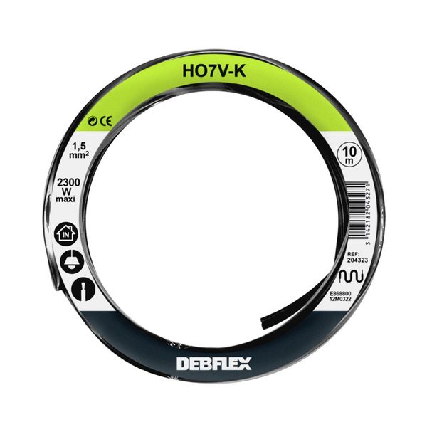 Debflex 204323 Cable Reel HO7V-K 1.5 10 m Black