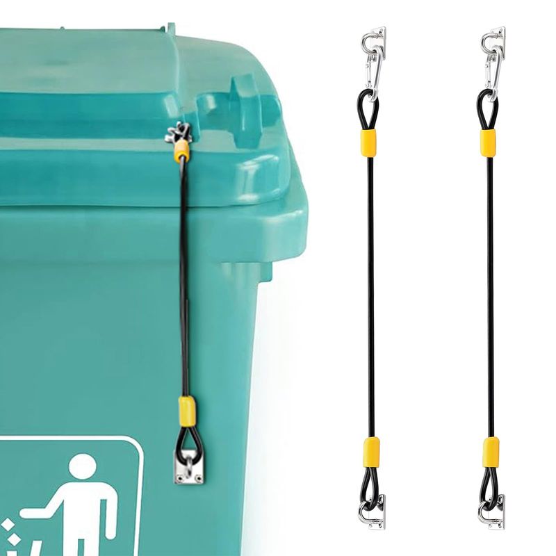 TOLIDA 2 Packs Universal Trash Can Lid Lock - Outdoor Trash Can Lid ...