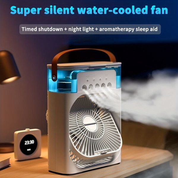 Portable Air Conditioner AC Fan Mini Water Cooler Humidifier Hydrocooling LED