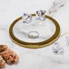 Philip Jones Adjustable Triple Crystal Daisy Ring Created with Zircondia® Crystals