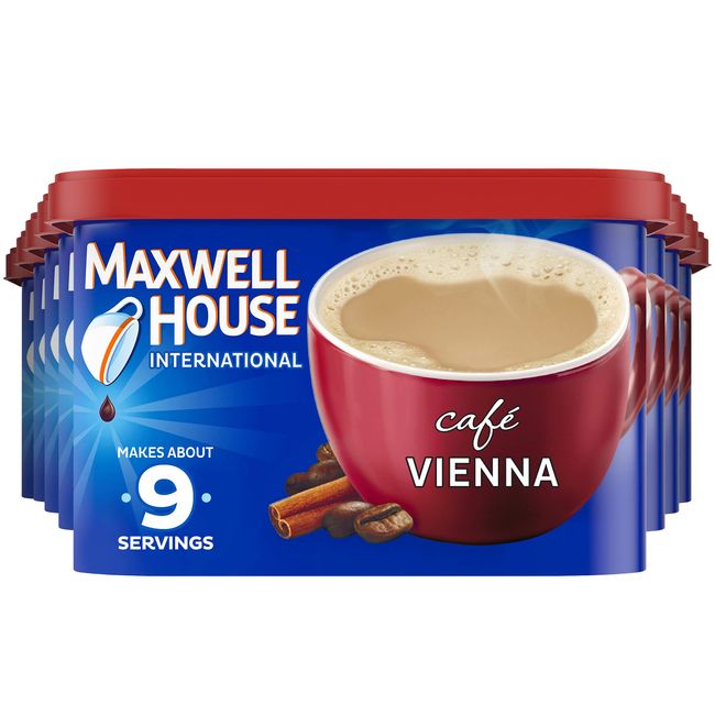 Maxwell House International Vienna Café-Style Instant Coffee Beverage Mix (8 ct Pack, 9 oz Canister)