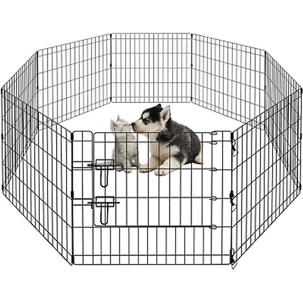 PEEKABOO Dog Pen Pet Playpen Dog Fence Indoor Foldable Metal Wire Exercise Puppy