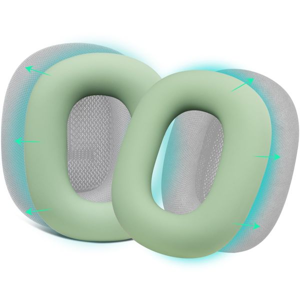 SOULWIT Silicone Ear Pads Cover Protector for AirPods Max Headphones Cushions, Sweatproof, Easily Washable, Rugged Durability - Green