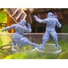 Monk Fighter Pair Mini Miniature Figure 3D Printed Model 28/32mm Scale RPG