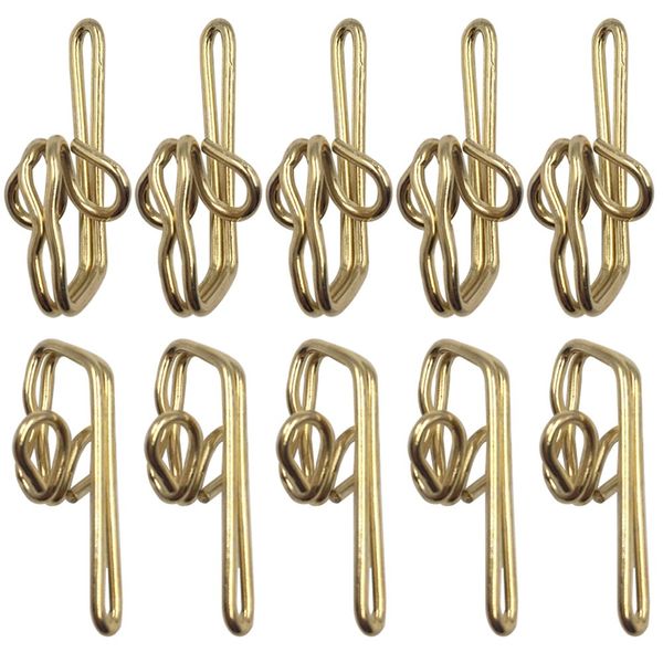 Ucatcher 100 Pack Metal Curtain Header Tape Drapery Hooks, Gold