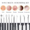 Blackhead Remover Pimple Popping Tool Kit, Boxoyx 10Pcs Professional Pimple Comedone Extractor Popper Tool Acne Removal Kit-Treatment for Pimple, Blackhead, Zit Removing, Forehead,Facial&Nose (Silver)