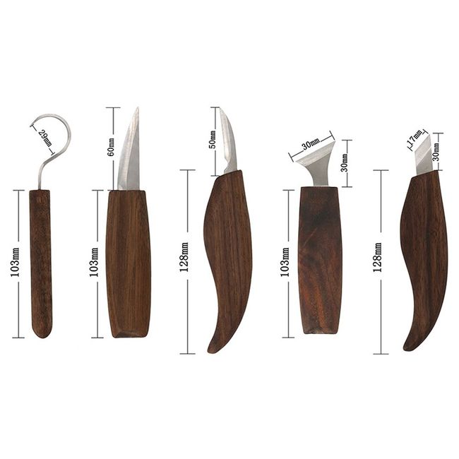 1/2/3/5/10PCS DIY Wood Carving Set Woodworking Hand Tools Kit Carving  Chisel Sharp Hand Carving Chisel Knife Wood Carving Sculptural Spoon Carving  Cutter with bags